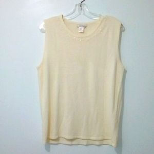 Carroll Reed cream knit sleeveless  top